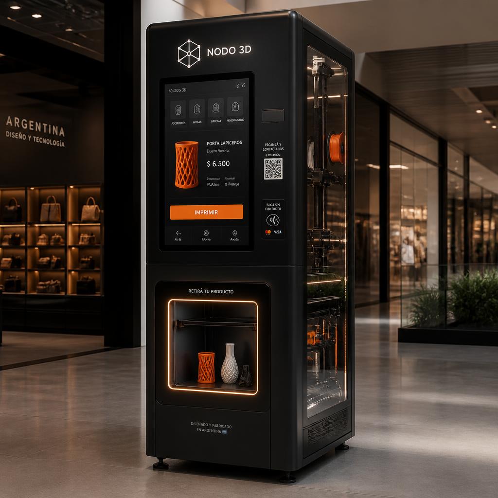 NODO 3D — máquina expendedora de impresión 3D de 3DARG